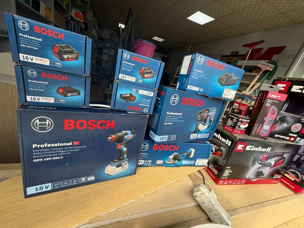 Profesyonel el aletleri: Bosch ve Einhell — mağazada hazır stok